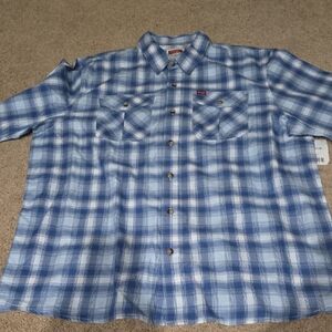 Mens Wrangler Blue Button-up Nwt